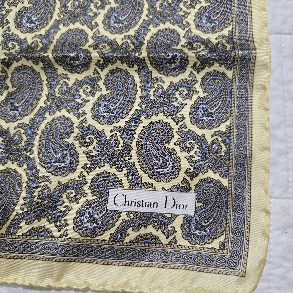 Paisley Silk Scarf by Dior - Black and Gold - Picture 4 of 5